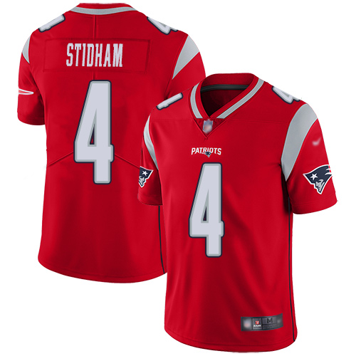 New England Patriots Limited Red Men #4 Jarrett Stidham NFL Jersey Inverted Legend->new england patriots->NFL Jersey